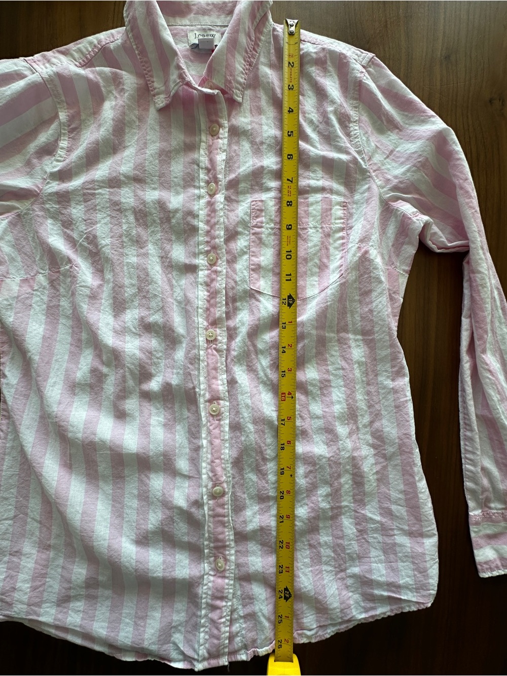 J. Crew Pink and White Striped button down Shirt Lightweight Cotton - Picture 12 of 16